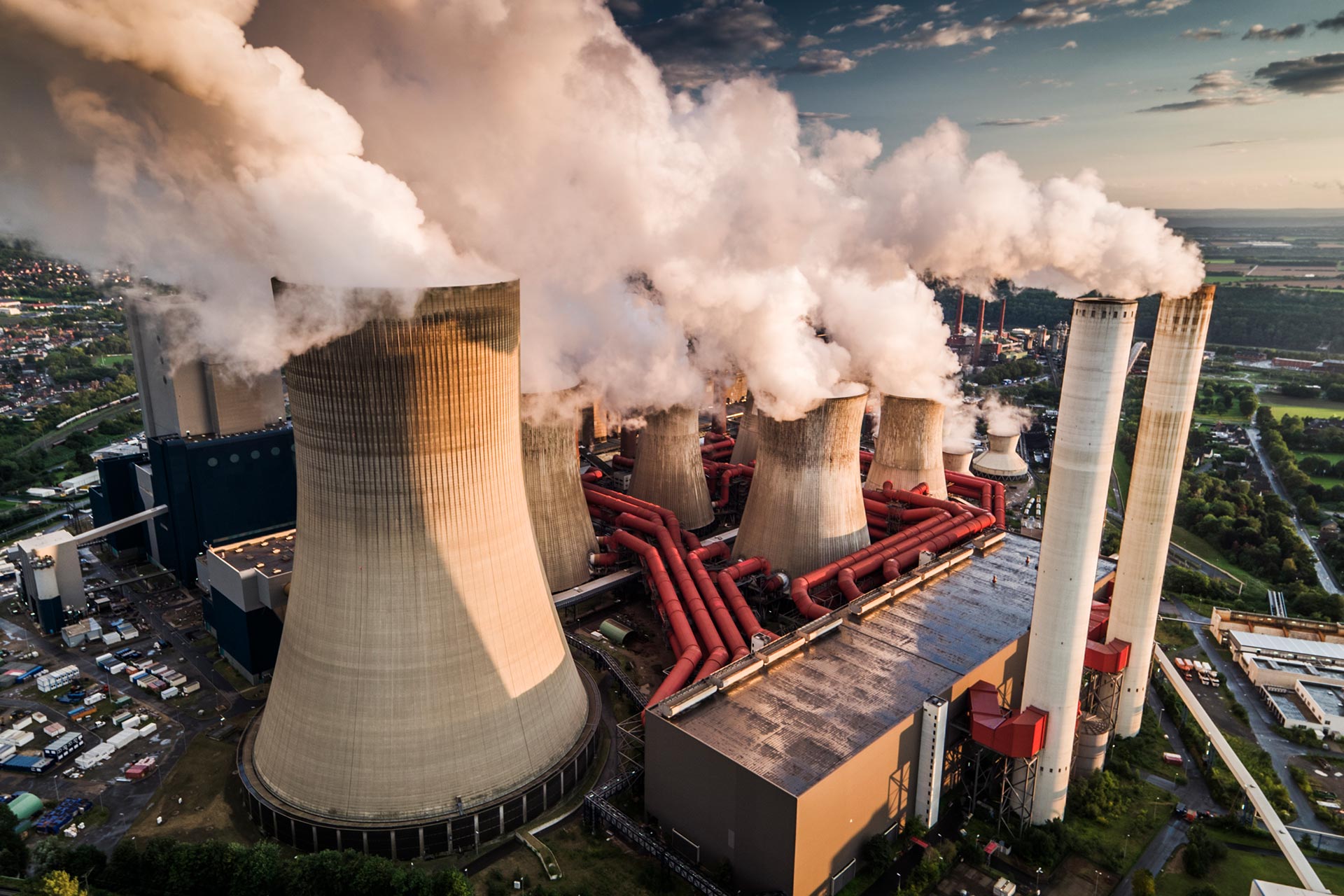 Drone footage of energy plant